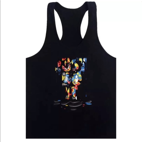 N/A Other - 🆕Men’s Black/Graffiti tank top stringer gym shirt